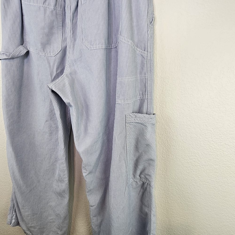 Aerie Baggy Cargo Wide Leg Chambray Elasti Drawstring Pull On Pants Large - Picture 10 of 16